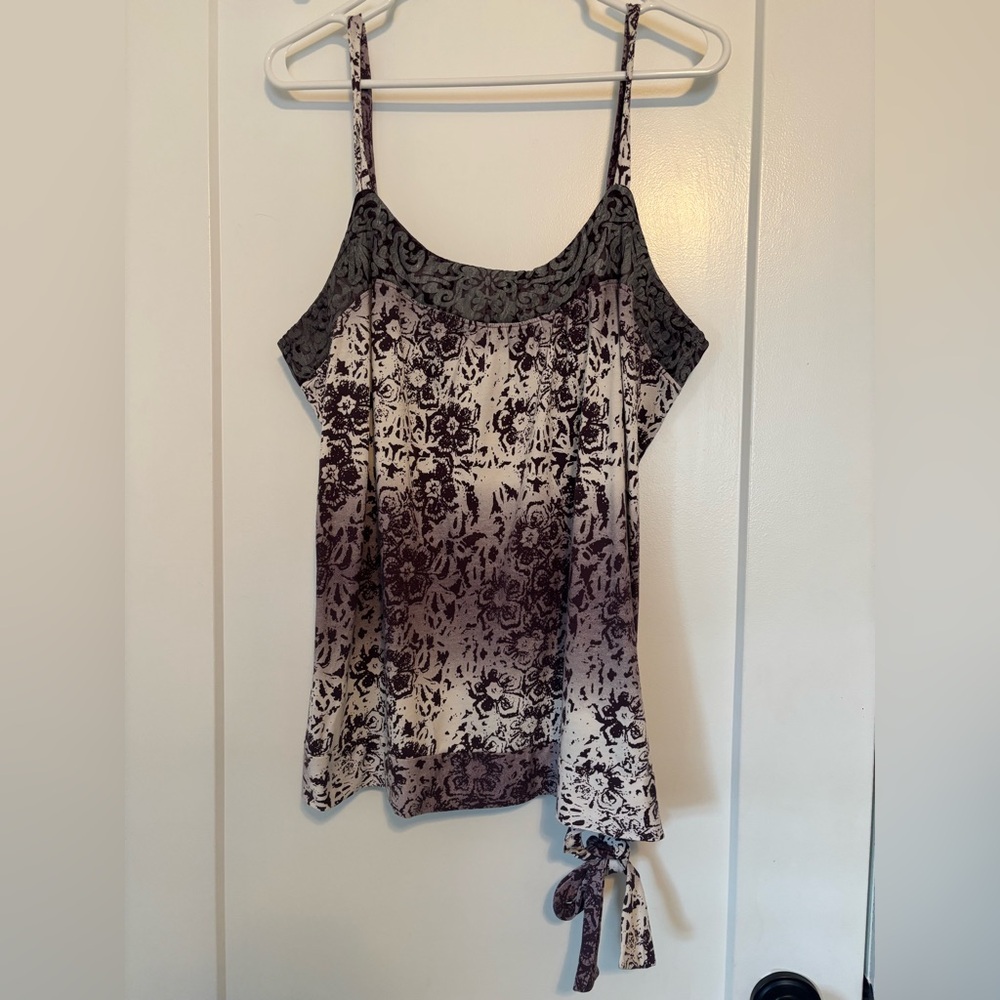 Ricki’s Floral Print Women's Top purple and white.